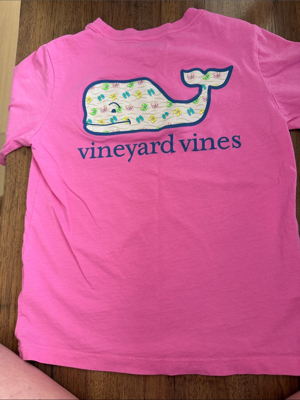 Vineyard Vines Bright Pink Whale Tee with Multicolor Pattern